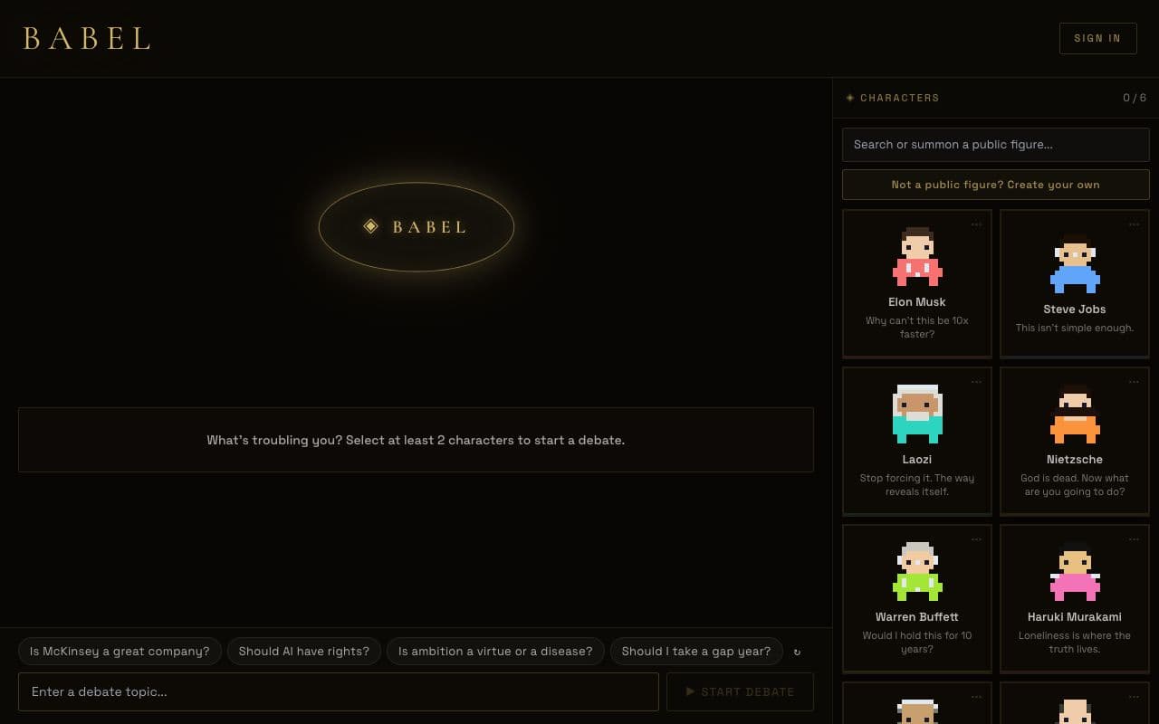 Babel screenshot 2